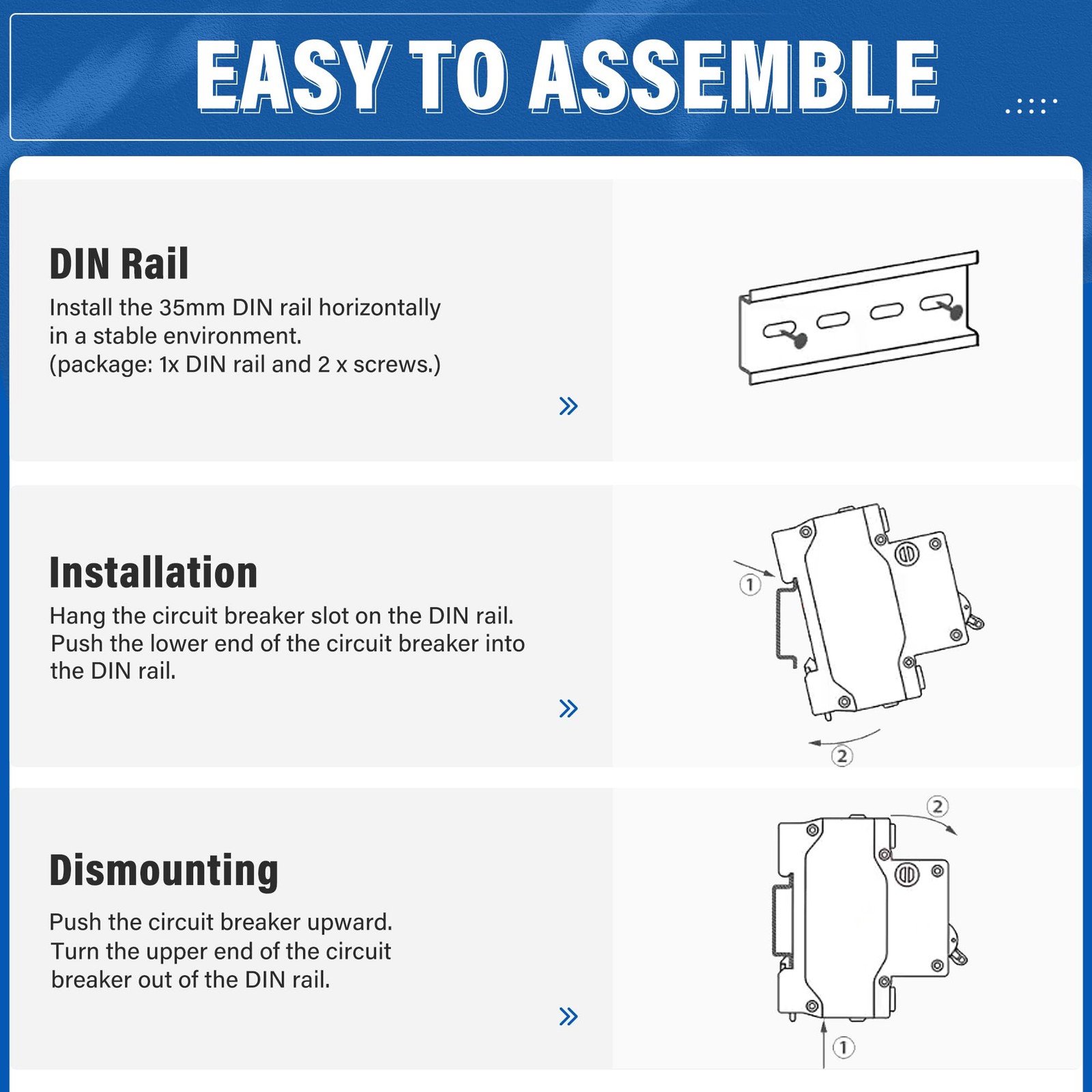 MINGSONG 63A 2 Pole Solar Disconnect Switch