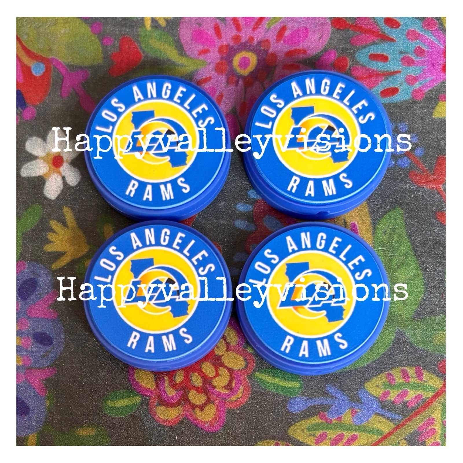 4 Piece LOS ANGELES Football Team Silicone Focal Beads DIY Jewelry Pens+ NEW