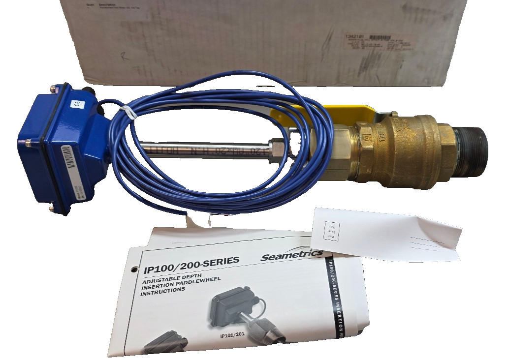Seametrics IP115S Paddle Wheel Flow Meter, Adjustable Depth, New