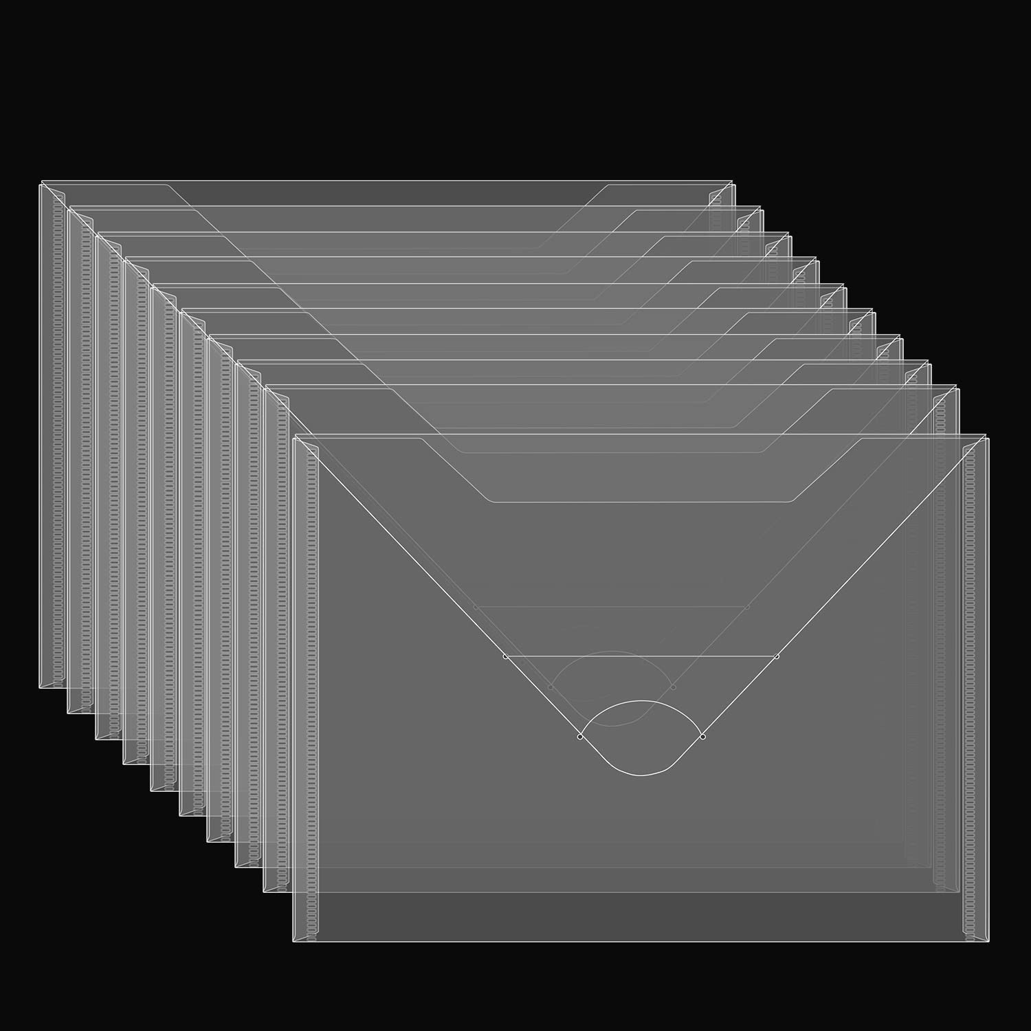 10 Pack Stamp and Dies Storage Pocket,8.75x6 inch Large Size Plastic K
