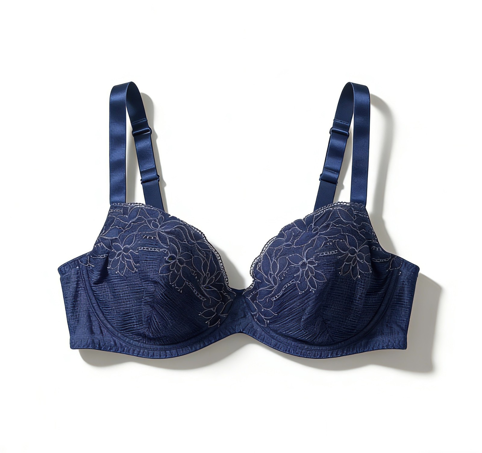 E et D S700721 Floral Embroidered Full Coverage Bra wf Supportive Underwire
