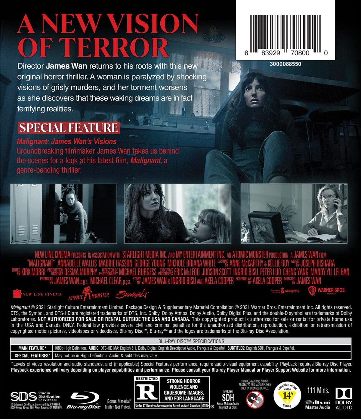 Malignant Blu-ray Annabelle Wallis NEW