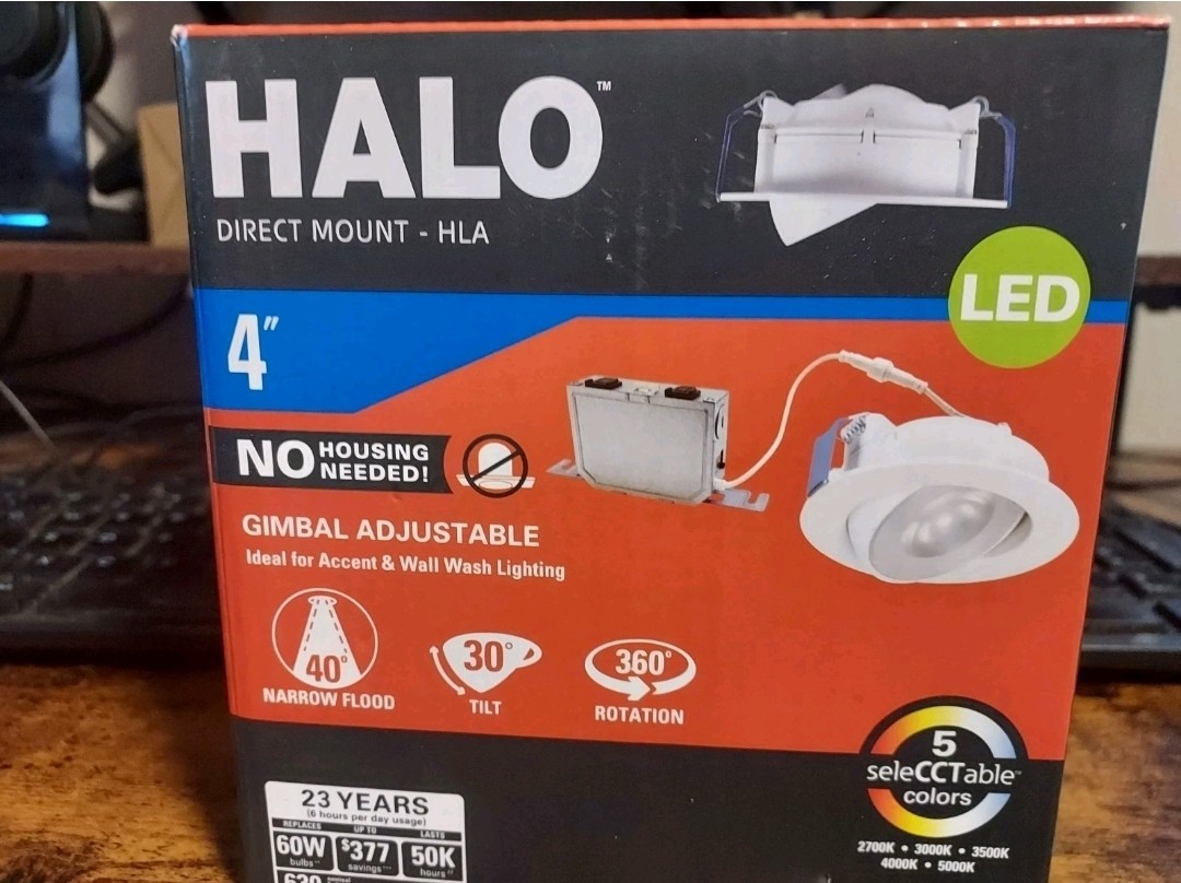 Halo 4" Canless Gimbal Adjustable 5 Selectable Colors HLA406FL9FS1EMWR