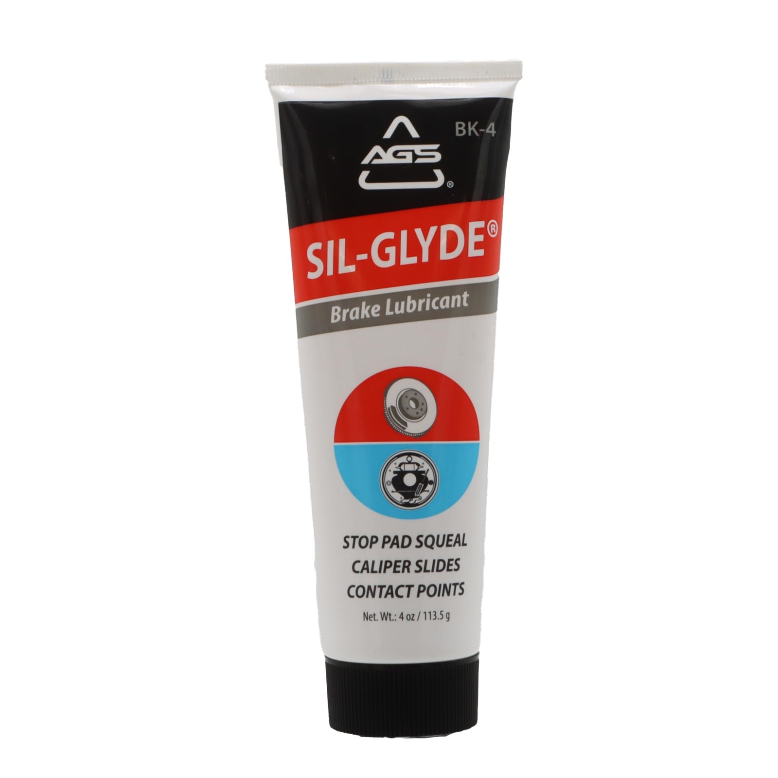 AGS SIL-Glyde 4 oz Tube Silicone Based Brake Assembly Lubricant for 4oz