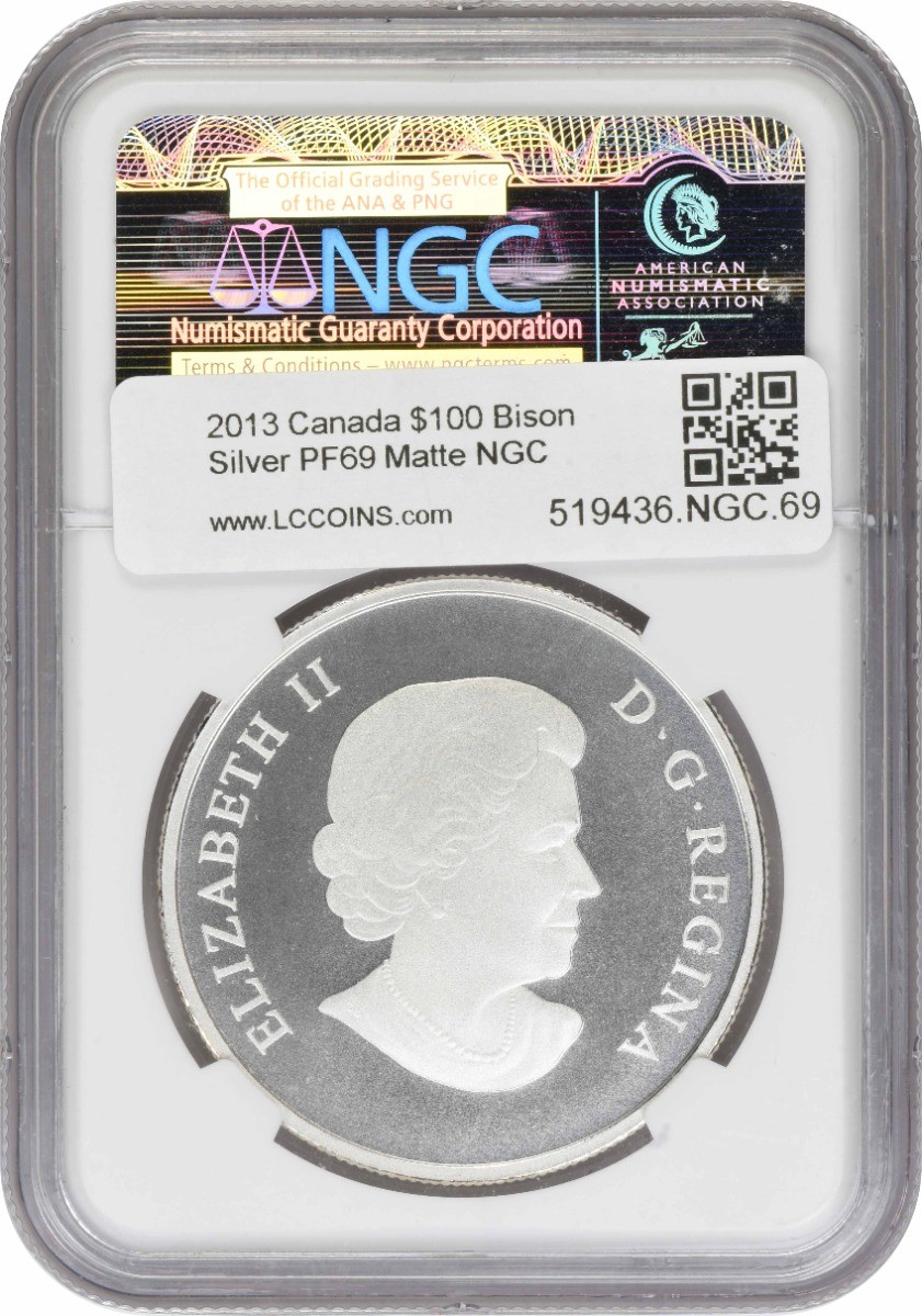 2013 Canada $100 Silver Bison PF69 Matte NGC