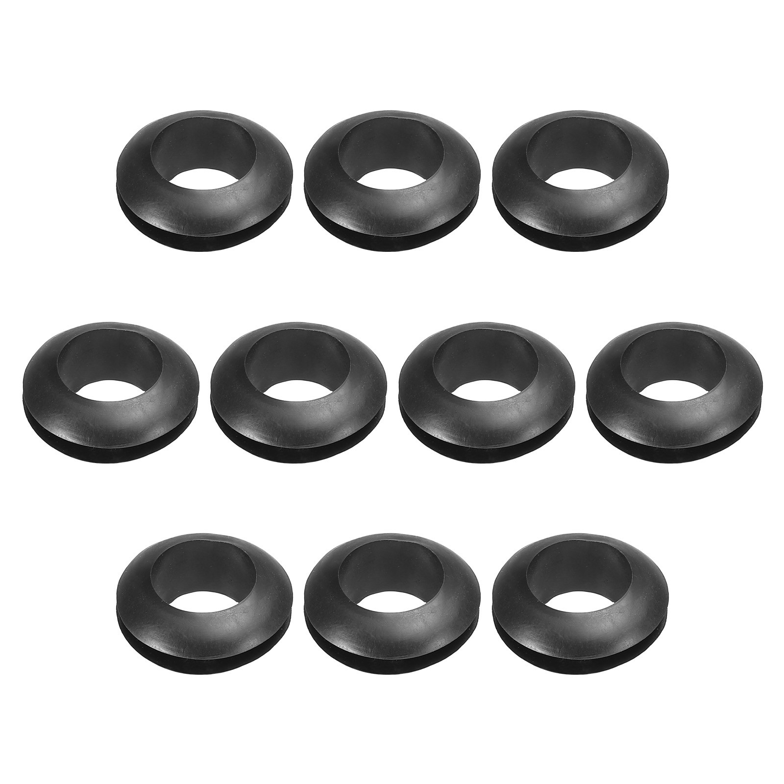 Rubber Grommets Flexible Wire Hole Plug - 16 mm Mount Dia / Black / 20 Pcs