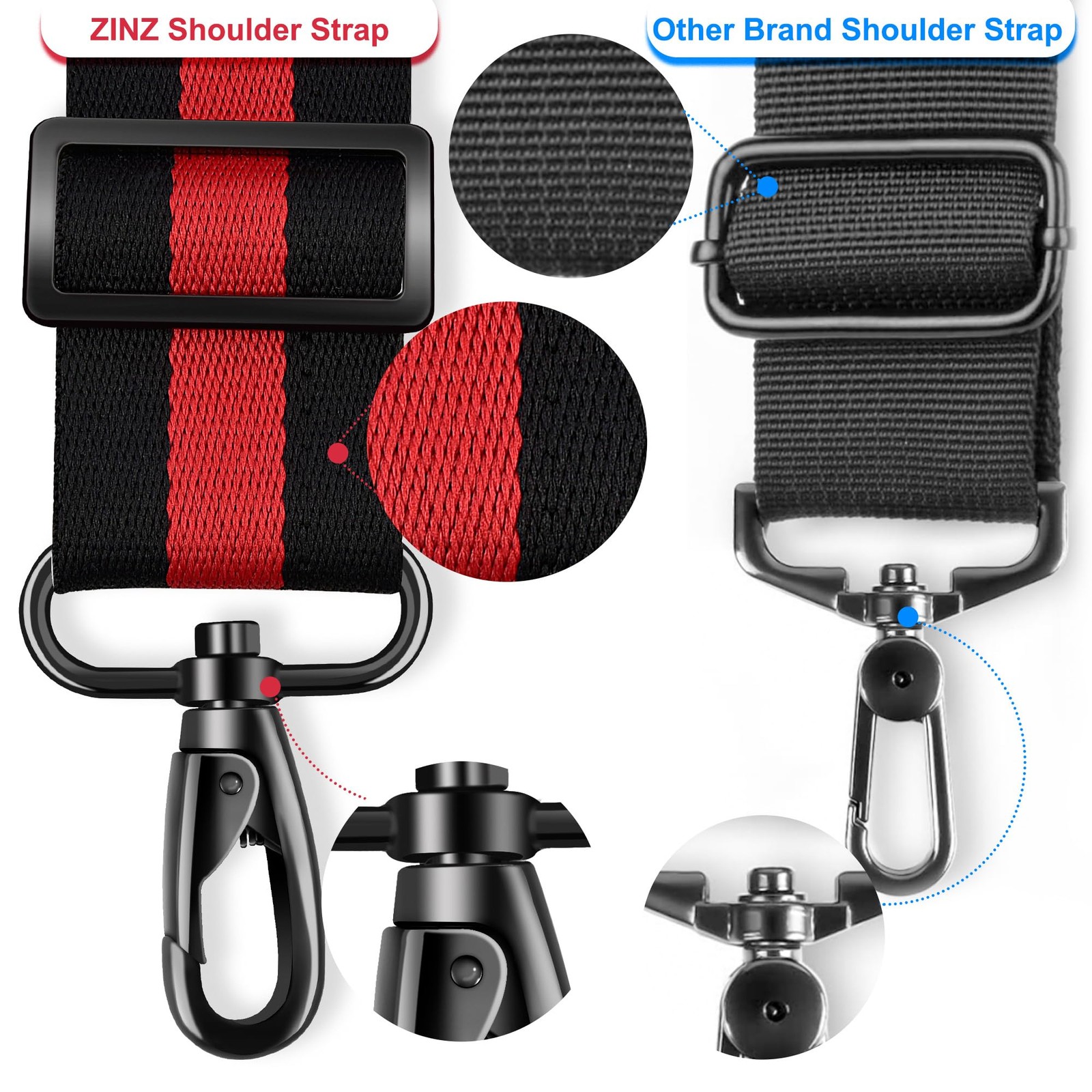 Shoulder Strap - 59 Inch Universal Heavy-duty Adjustable Strap with Ultra-thi...