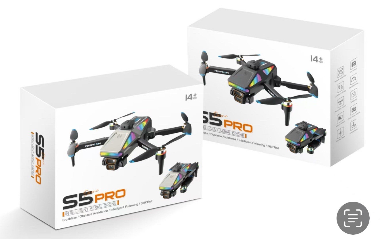 S5 Drone 360 Camera Remote Control 2 Batteries 15 Minutes Flight Time Each