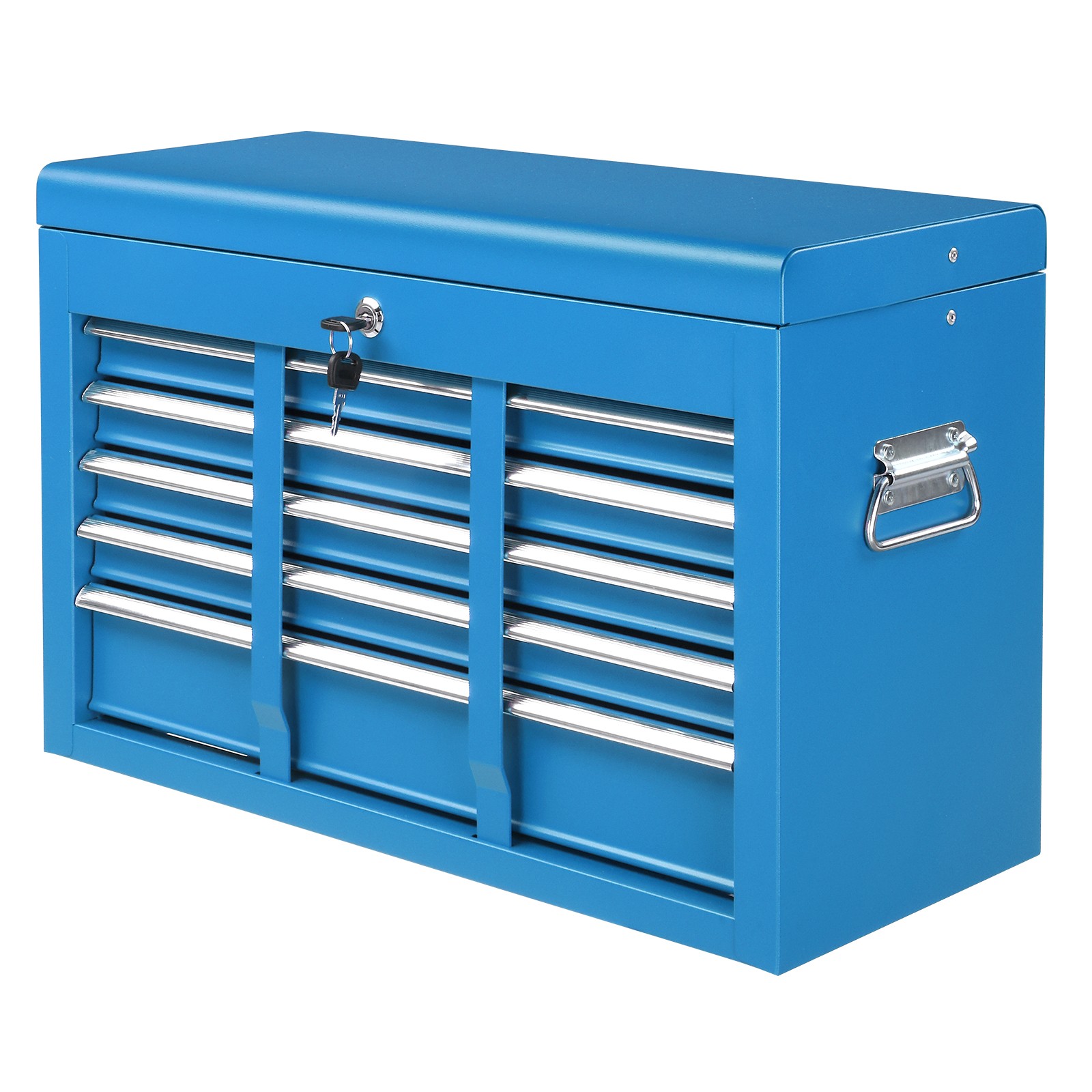 Blue Tool Chest Steel Tool Storage Box with 5 Drawers & Locking System & Keys
