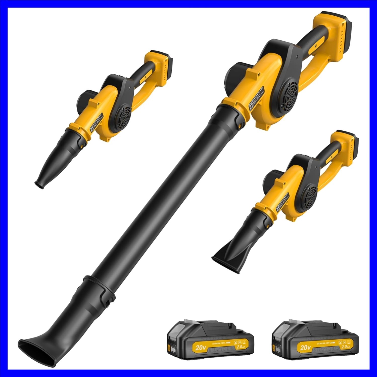 Leaf Blower Cordless with 2 Batteries and Fast Charger, 210 MPH Battery Power...