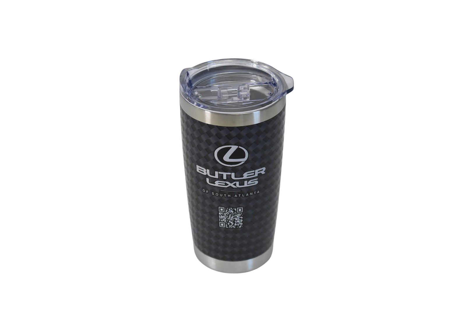 Car Brand Cup Travel Tumbler Insulated Black Carbon Fiber Look Slide Lid BRANDED