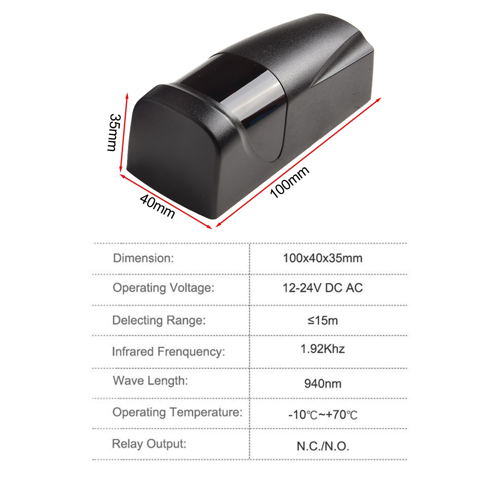 Sensor Garage Gate Door Receiver Range 15m With Receiver And Transmitter