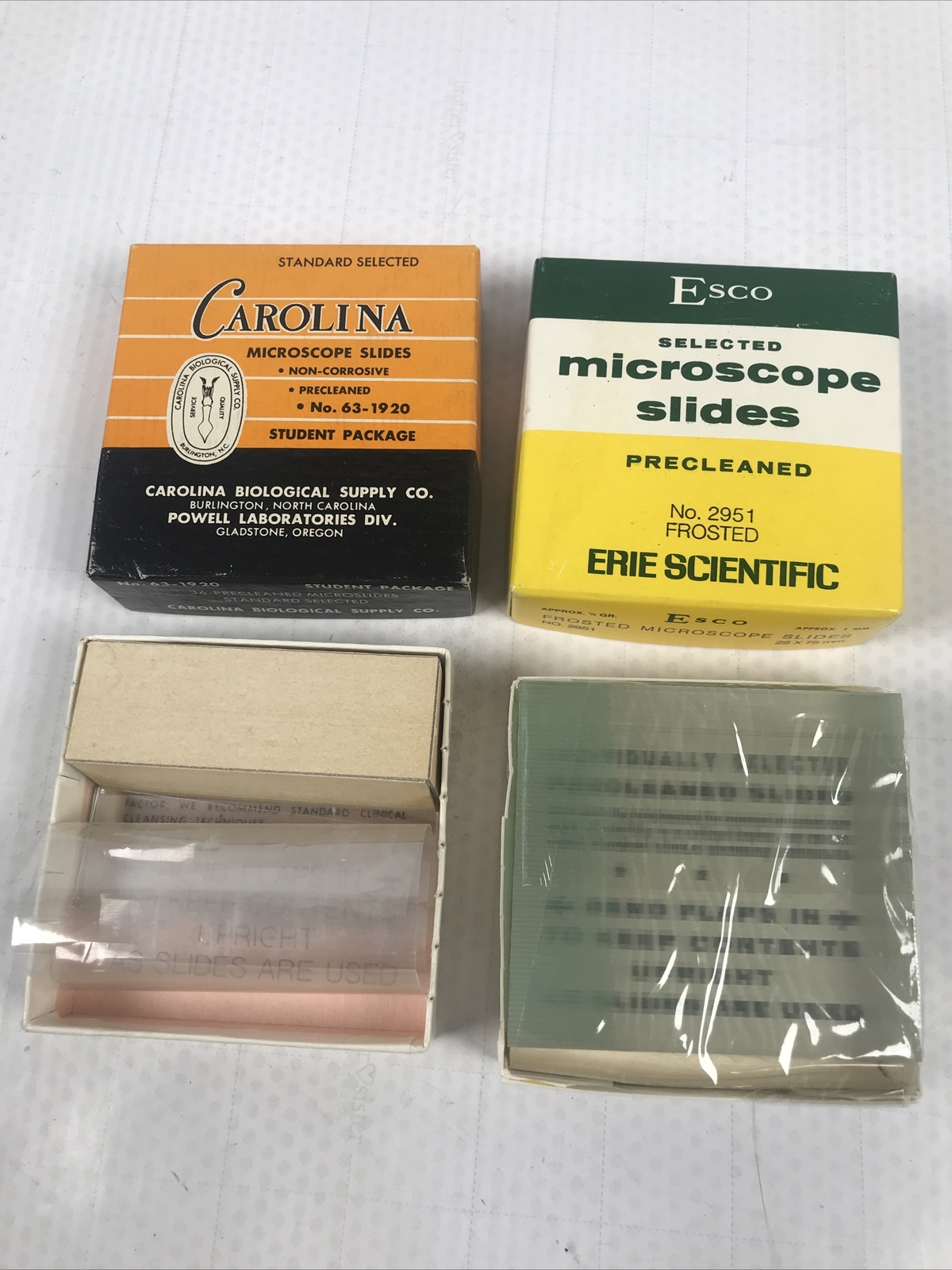 Esco Microscope Slides Precleaned Frosted #2951 Carolina 69-1920 Erie Scientific