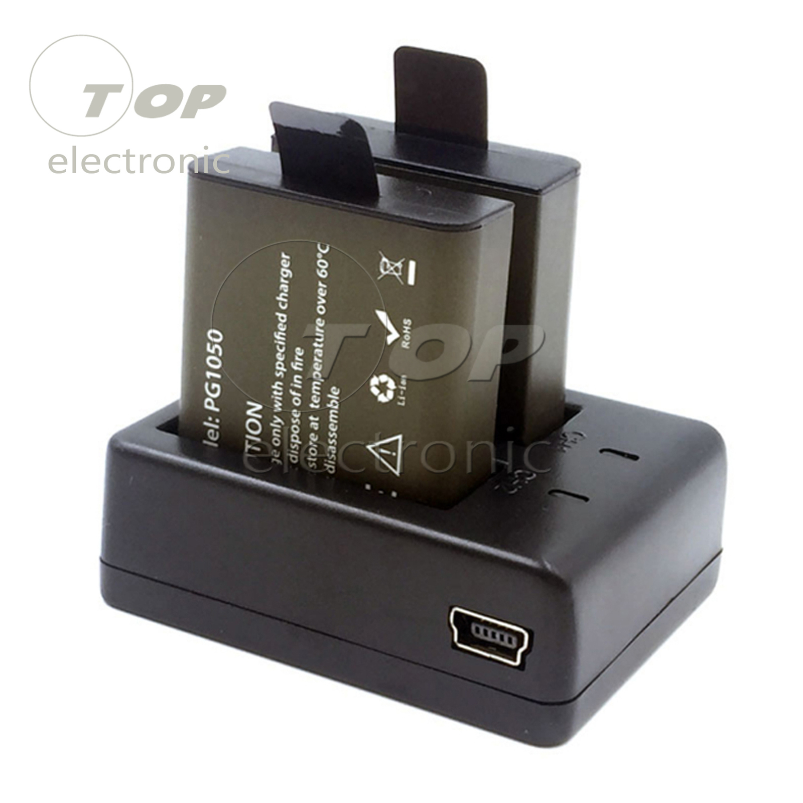 PG1050 Dual Battery and Charger for Eken V8s H8 H9 H8R H9R Sport Action Camera