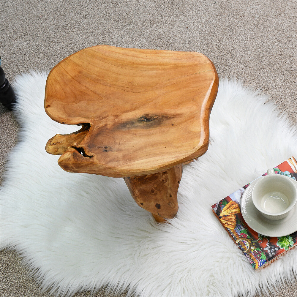 Cedar Roots Plant Stand Naturally Shaped Mushroom Stool Side Table 13.5"x12"x15"