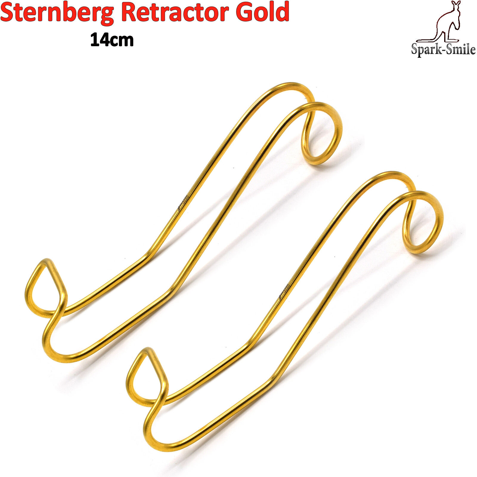 Surgical Dental Sternberg Cheek Lip Retractor Gold Coated14cm Mouth Opener 2pcs