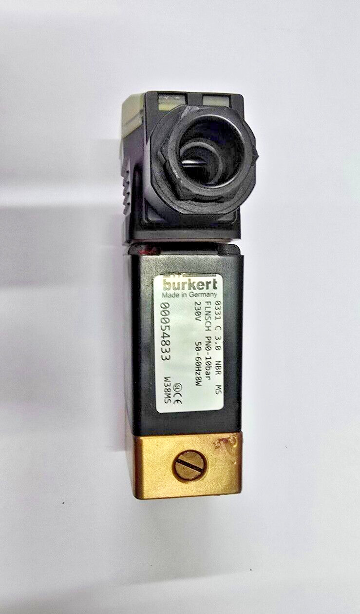 Burkert 00054833 0331 C 3.0 NBR MS FLNSCH PN0-10bar 230V 50-60Hz8W OPEN 00054833