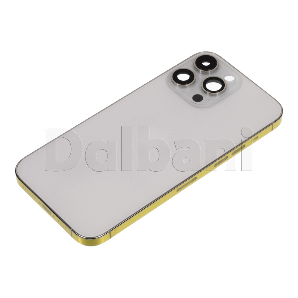 Silver Replacement Frame For iPhone 14 Pro Max Battery Cover White (US E-SIM)