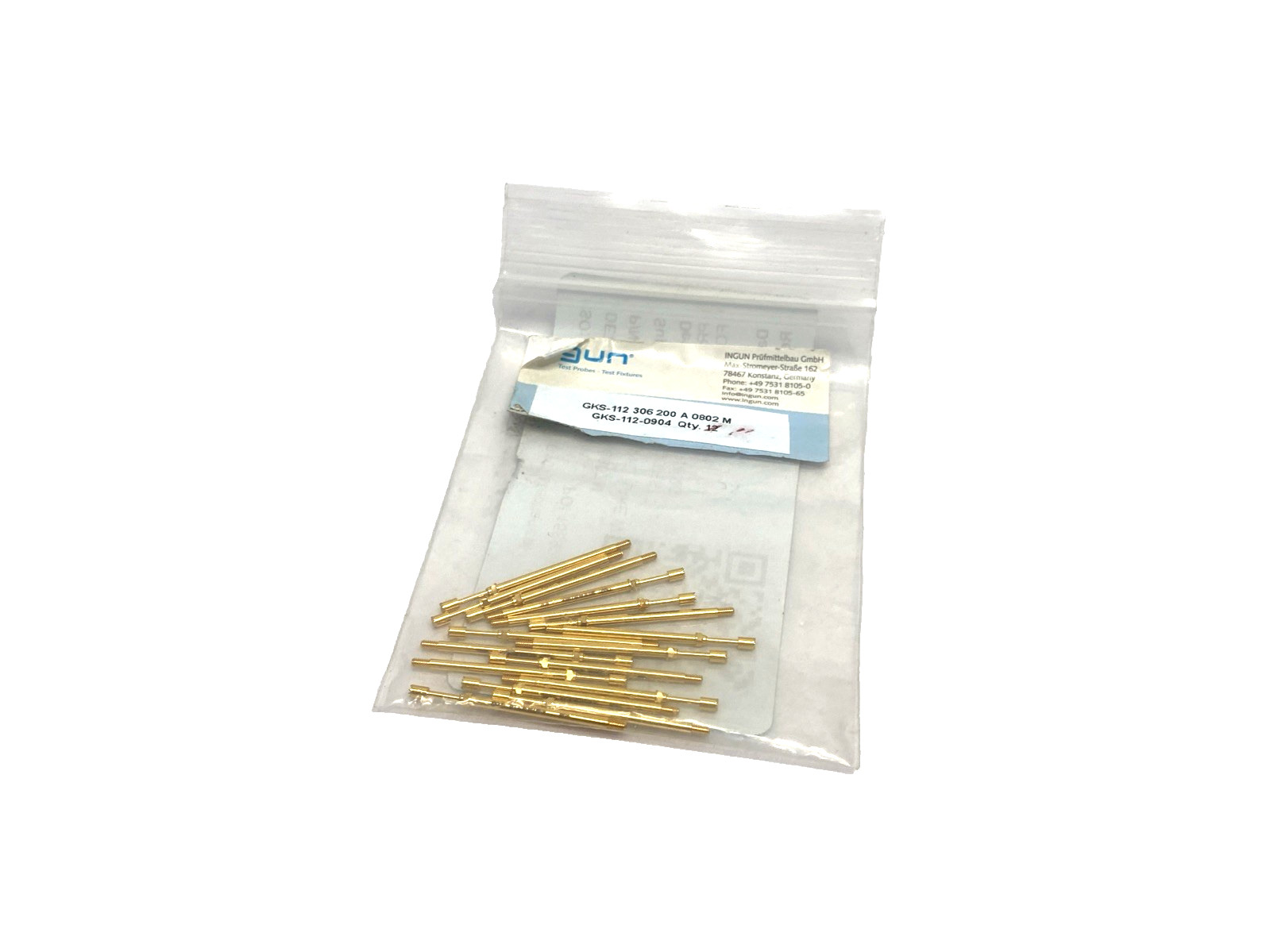 Ingun GKS-112 306 200 A 0802 M Spring Loaded Test Probe GKS-112-0904 LOT OF 16