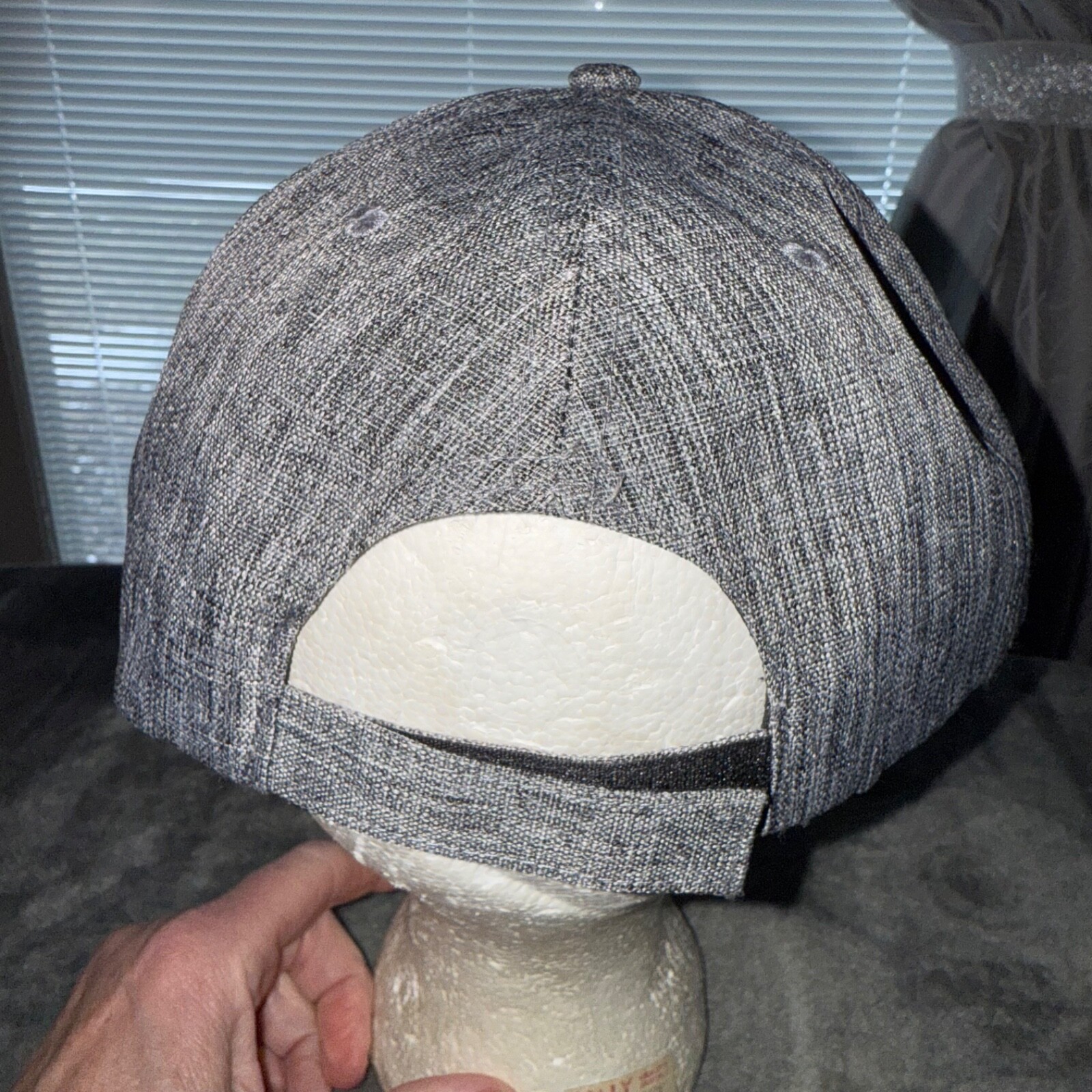 Spectrum Health in Black on Gray Linen Look Hat Cap Polyester EUC Hook Loop