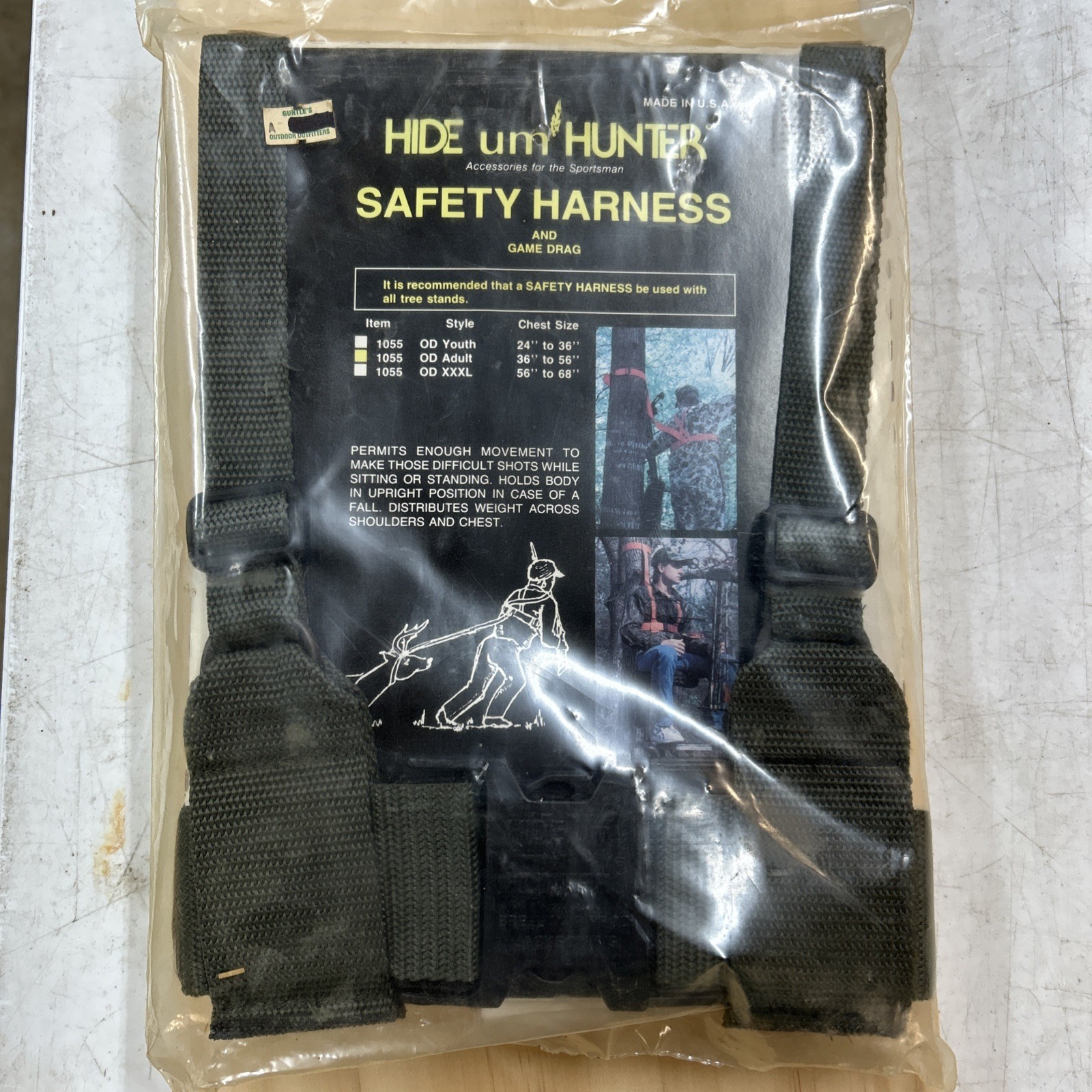 Hide um Hunter Safety Harness and Game Drag Adult