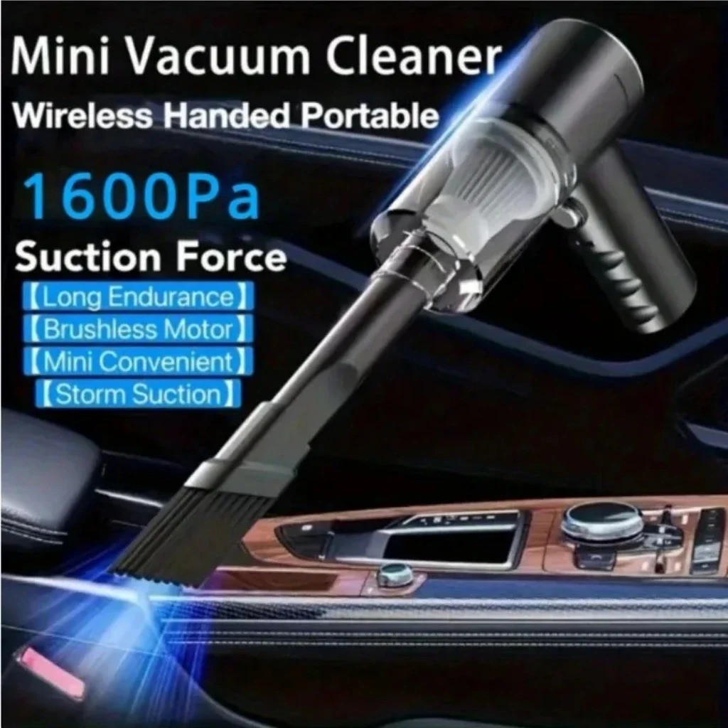 3-in-1 Cordless Car Vacuum Cleaner USB Rechargeable Handheld Suction & Blower