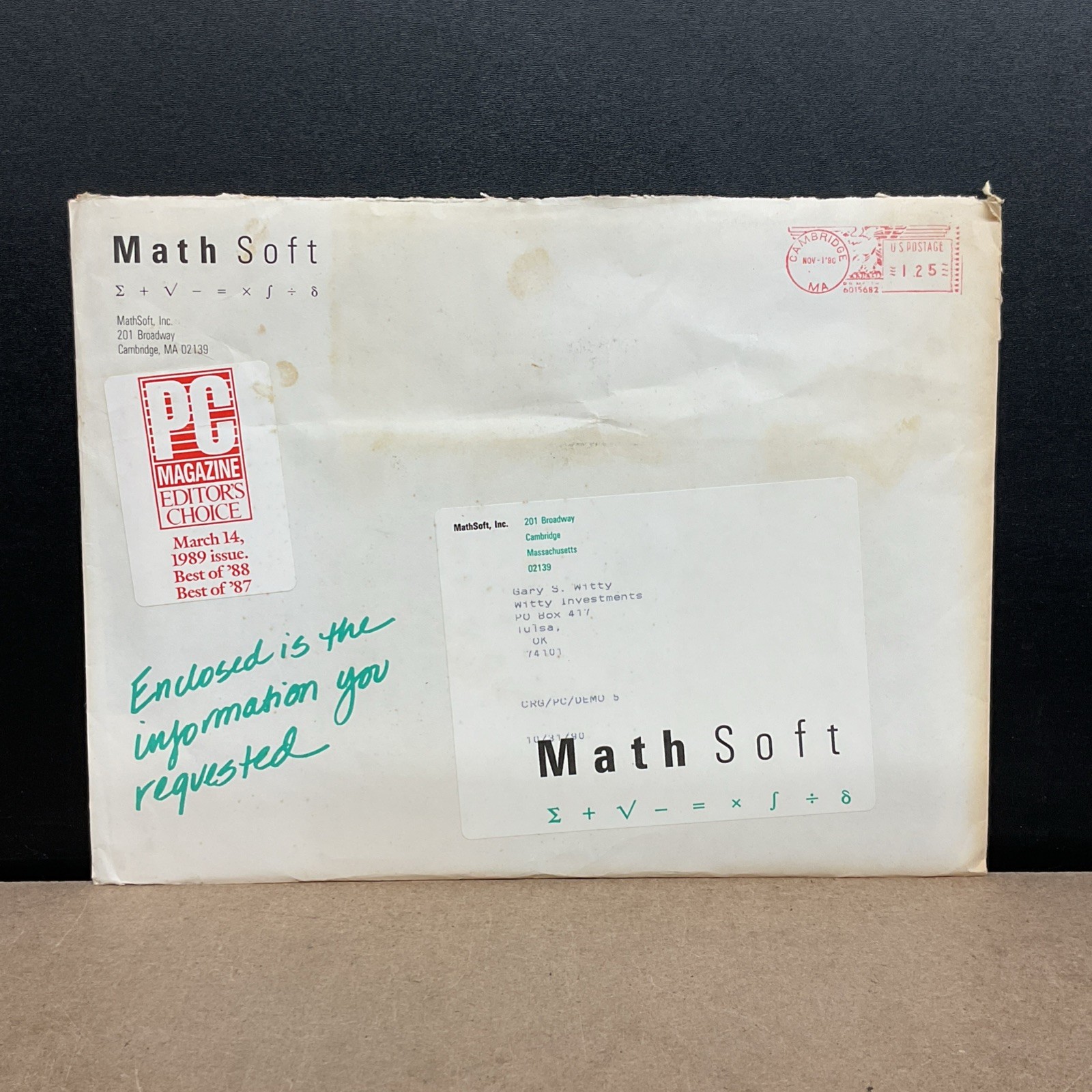 MathSoft MathCAD Version 2.5 5.25 Inch Floppy Disk Vintage Computing