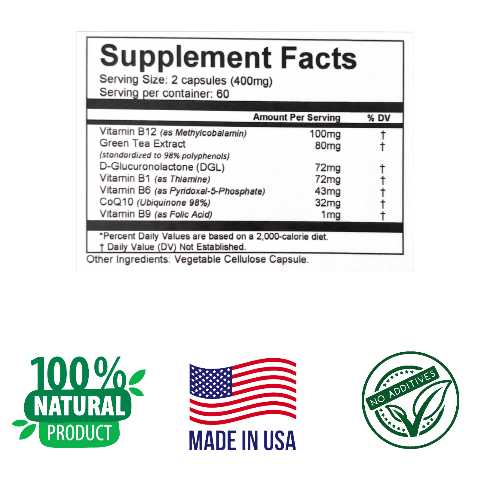 INCREASE ENERGY, 120 capsules, Support Keto Diet, Herbal Energy Booster.