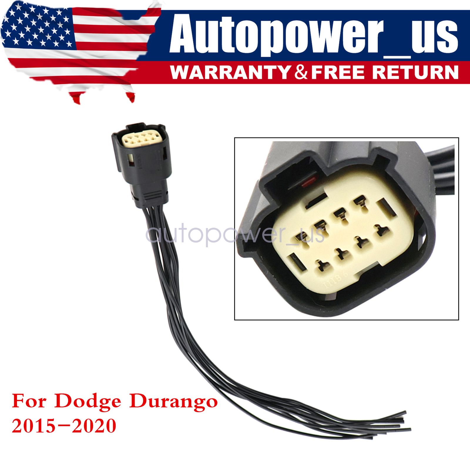 For 2016-2020 Chevrolet Camaro Dodge Durango 8 Pin Headlight Connector Plug