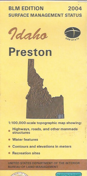 USGS 1:100,000 edition topographic map Preston Idaho