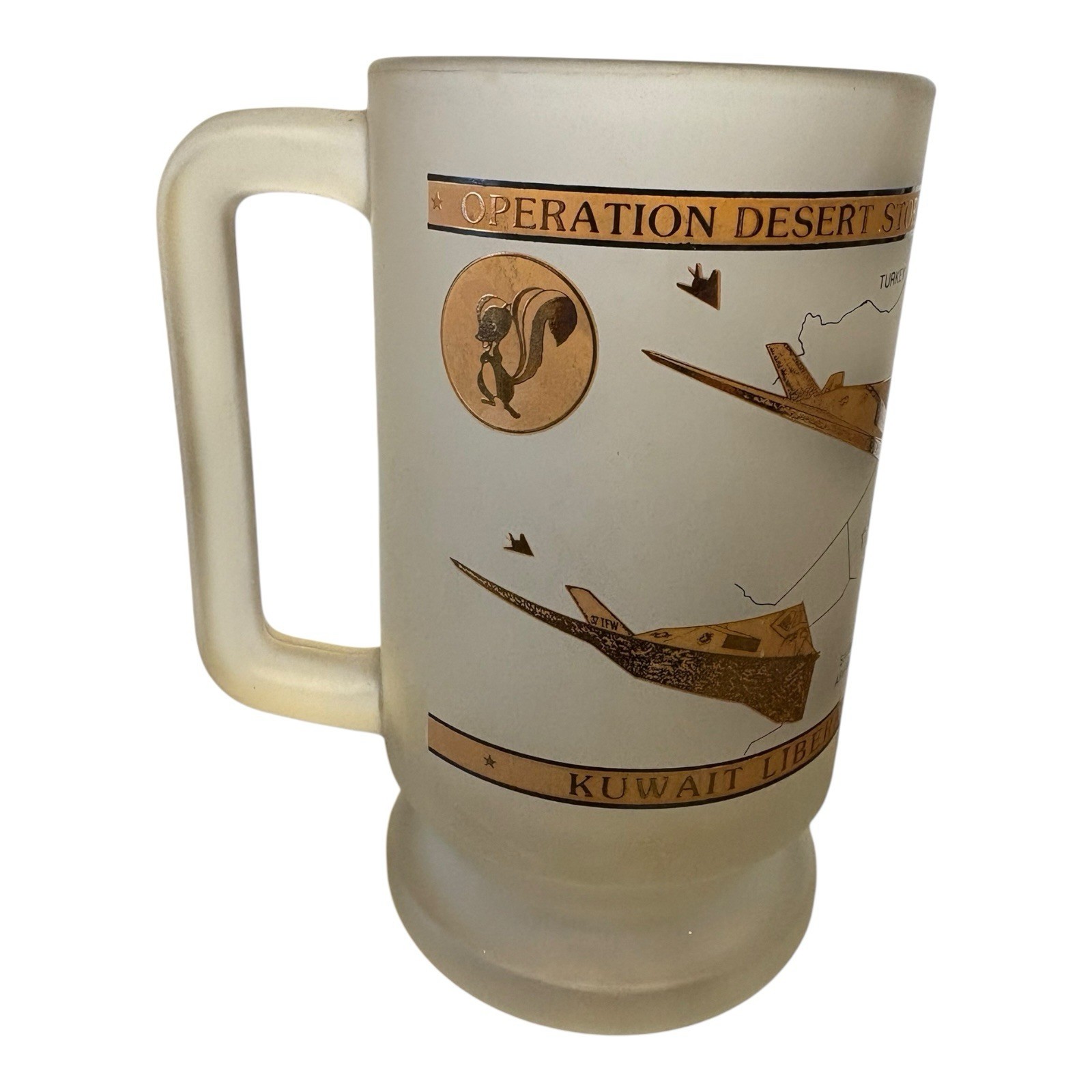 Frosted Glass Stein Vintage Operation Desert Storm