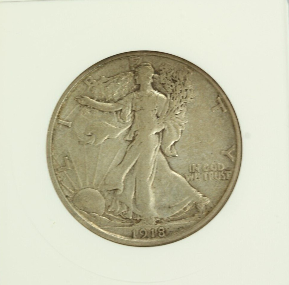 1918-D Walking Liberty Half Dollar : ANACS XF40