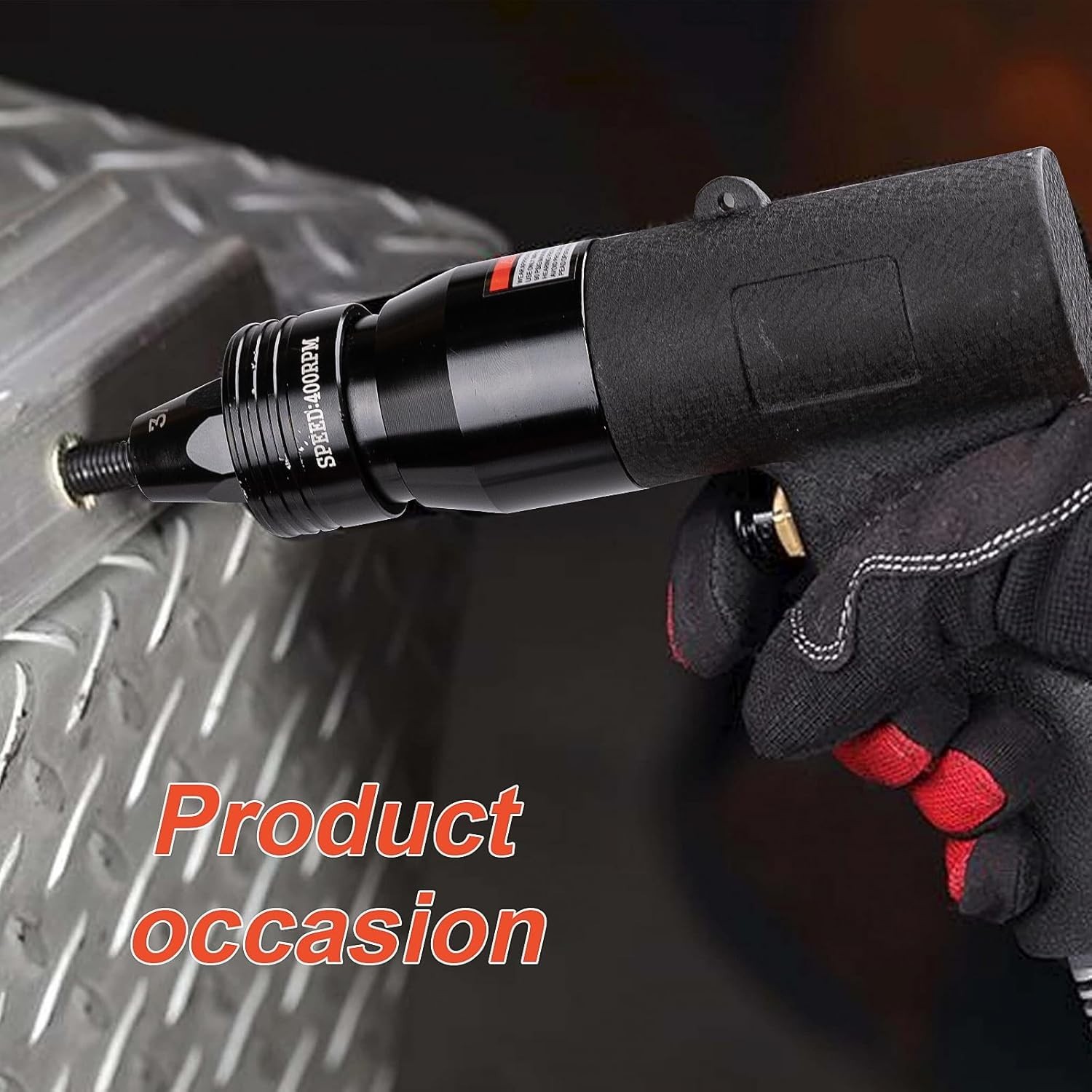 Adjustable Speed Air Rivet Gun with Self-Locking Heads - Complete 4 Size Kit