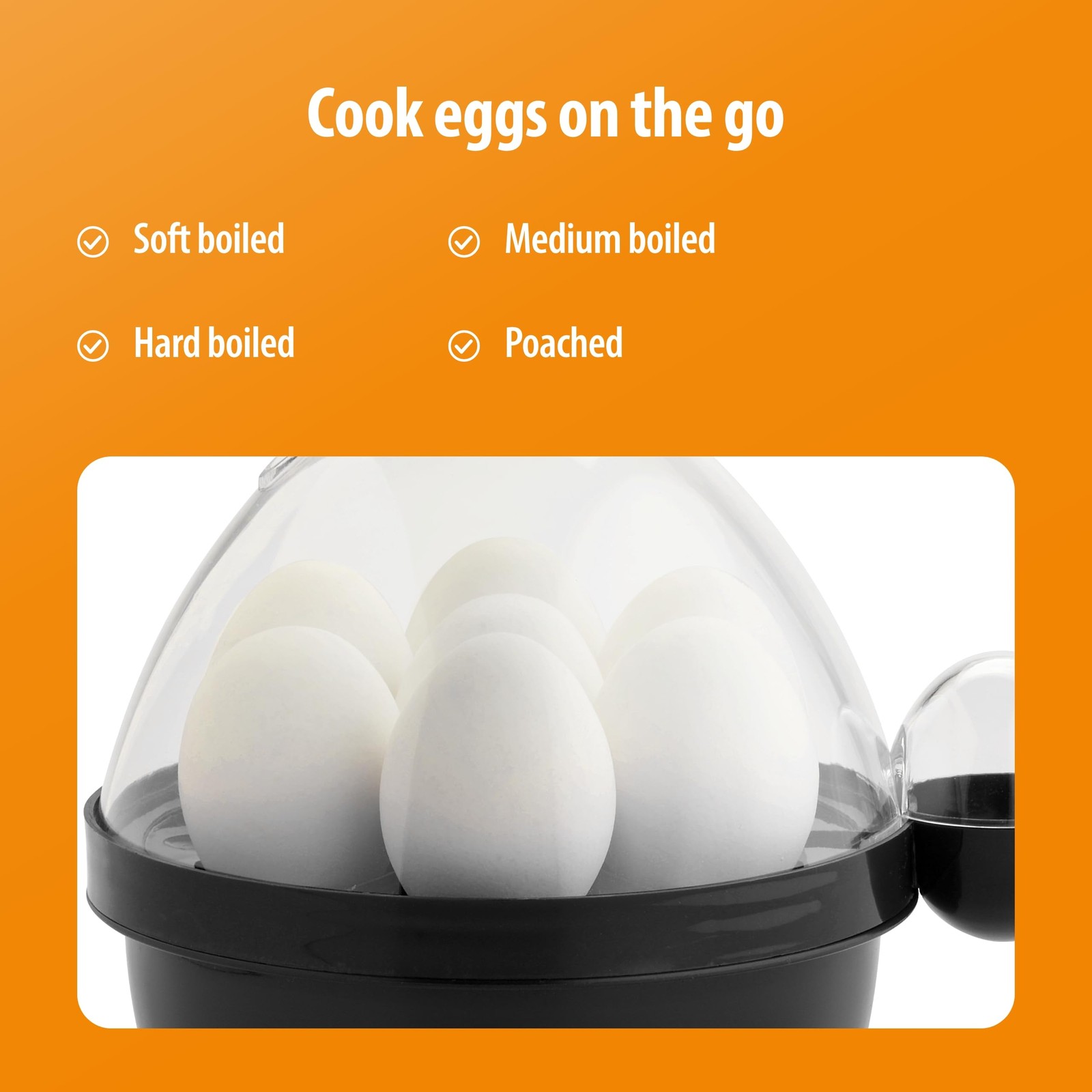 Toastmaster Rapid Electric Egg Cooker with Auto-Off - 7 egg capacity, Black