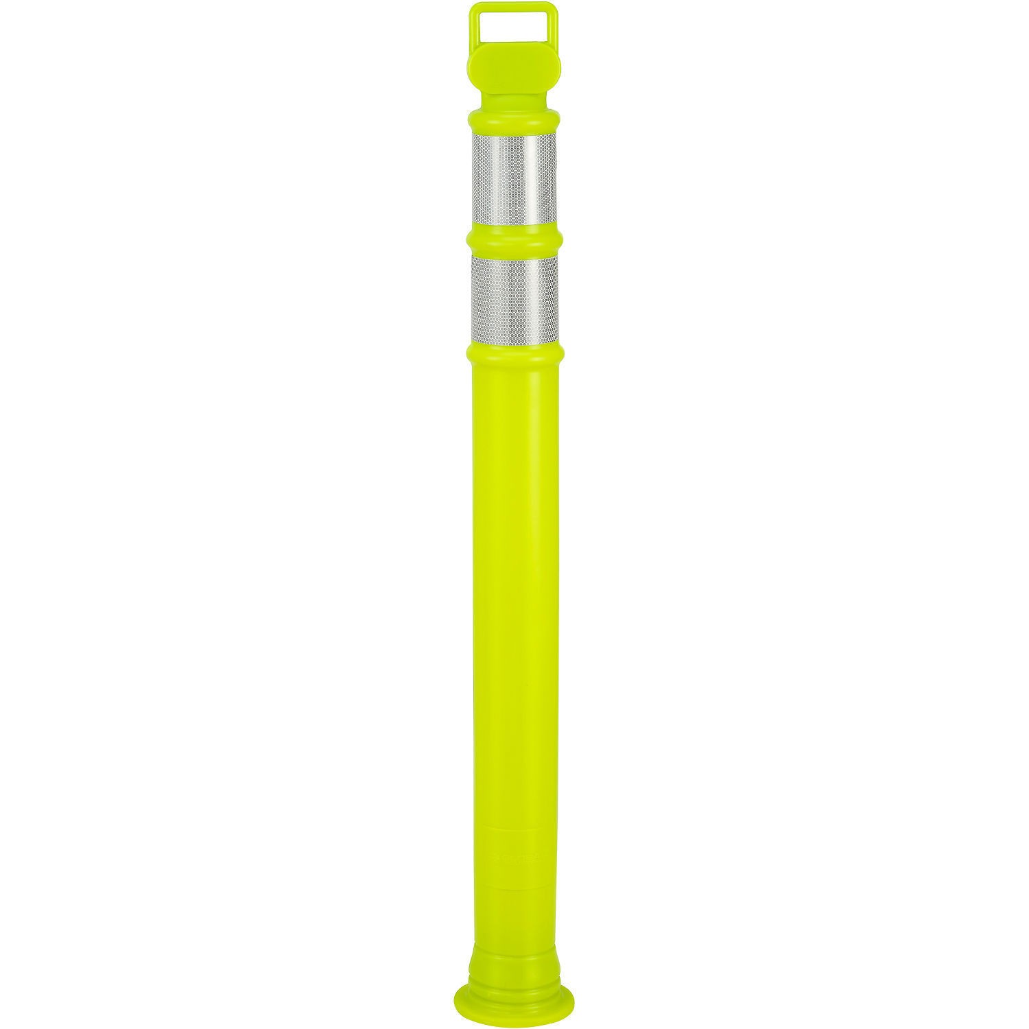 Global Industrial Portable Delineator Post w/ 3" Reflective Bands 49"H Lime