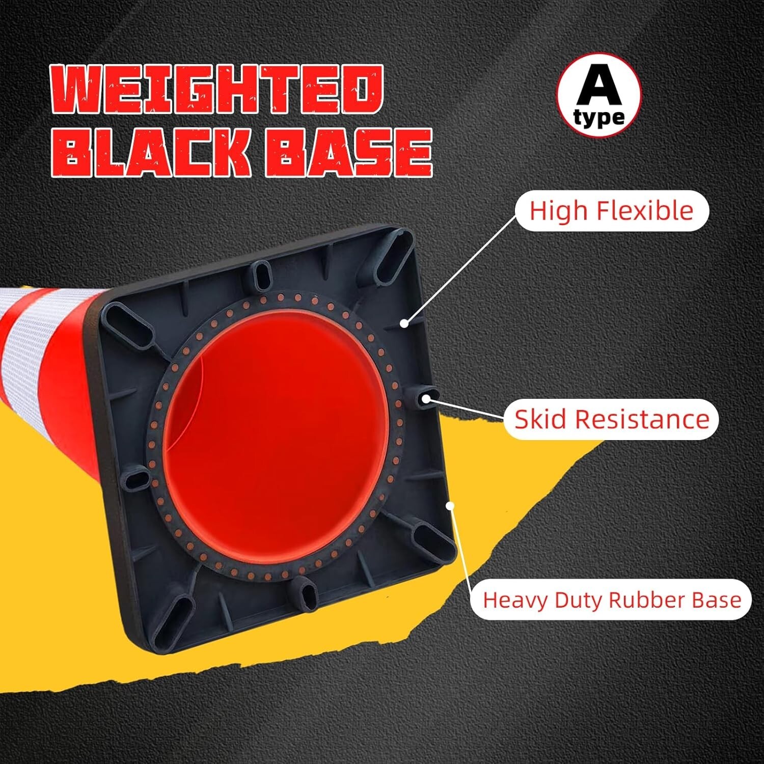 Safety Cones 8 PCS 28'' Collapsible Traffic Cones W Reflective Collars