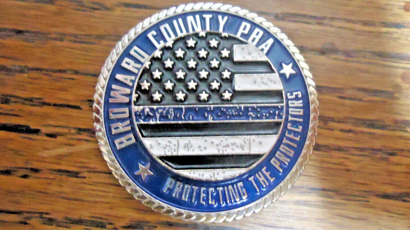 BROWARD COUNTY ,FLA. PBA MEMBER-PROTECTING THE PROTECTORS STACKED CHALLENGE COIN