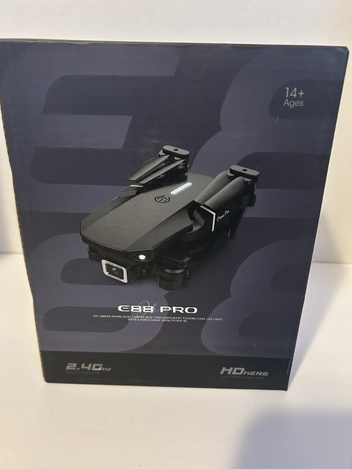 E88 Pro Dual Camera Foldable Quadcopter Drone HD App Control Black