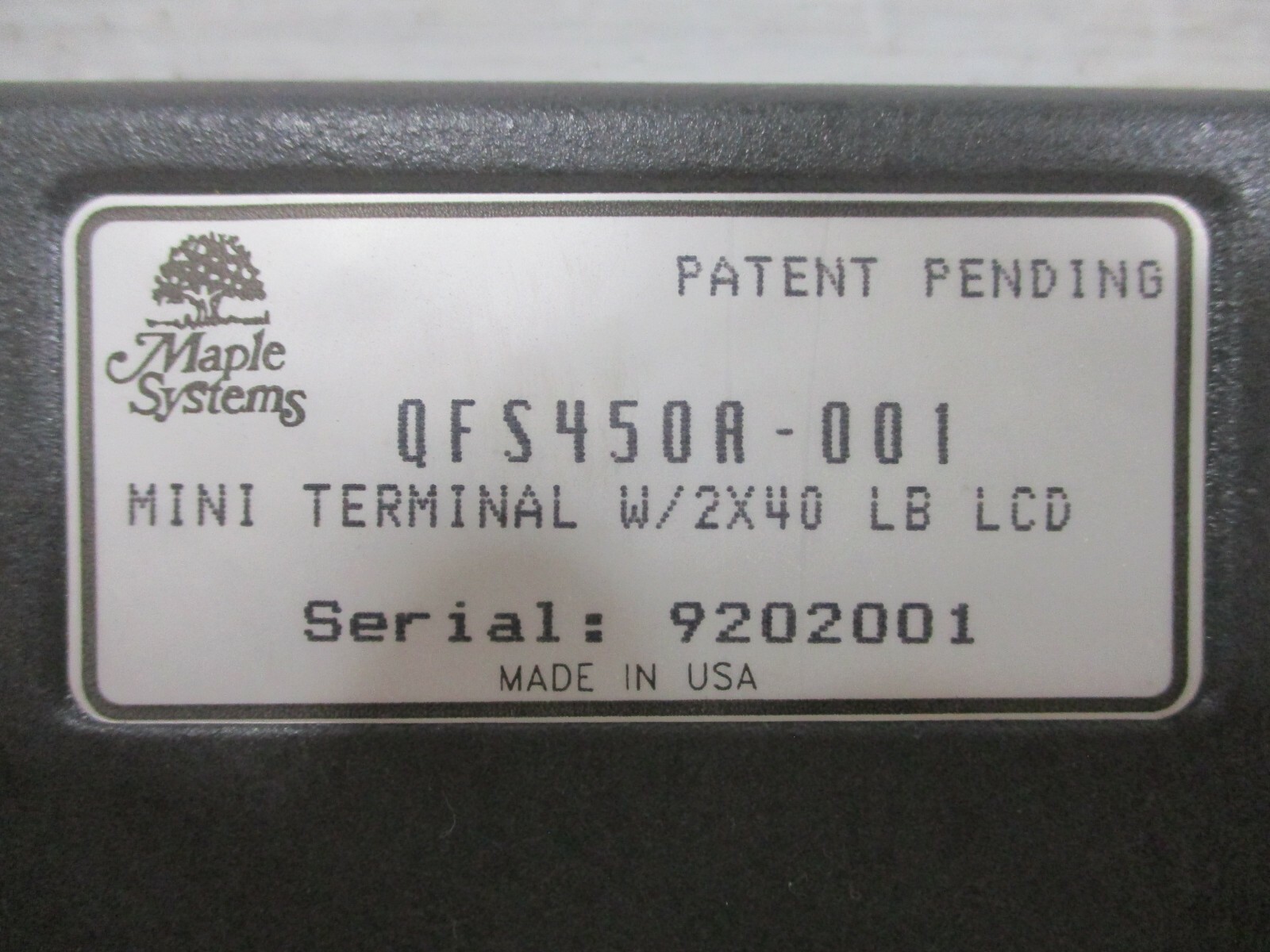 Maple Systems QFS450A-001 Mini Terminal W/2x40 LB LCD Screen Controller