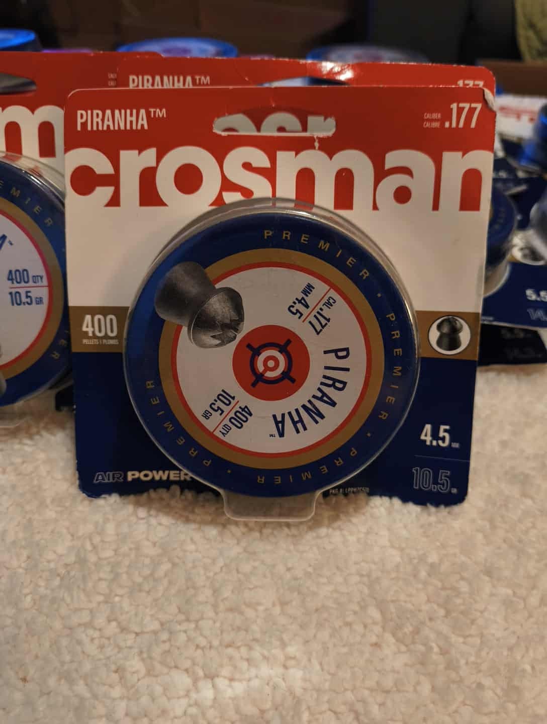 3X Crosman Premier LPPH77 .177-Caliber Piranha Pellets (400-Count)