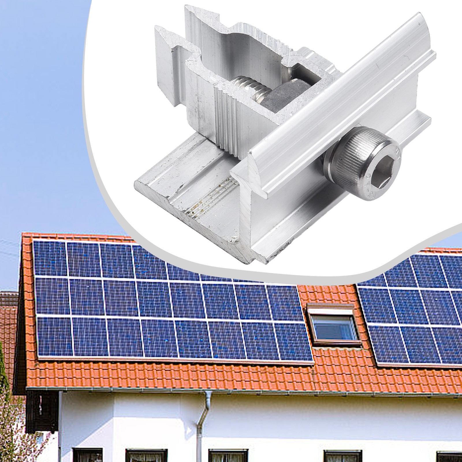 Lightweight Solar Panel End Clamp for RVs Compatible with 30 to 50mm Frames