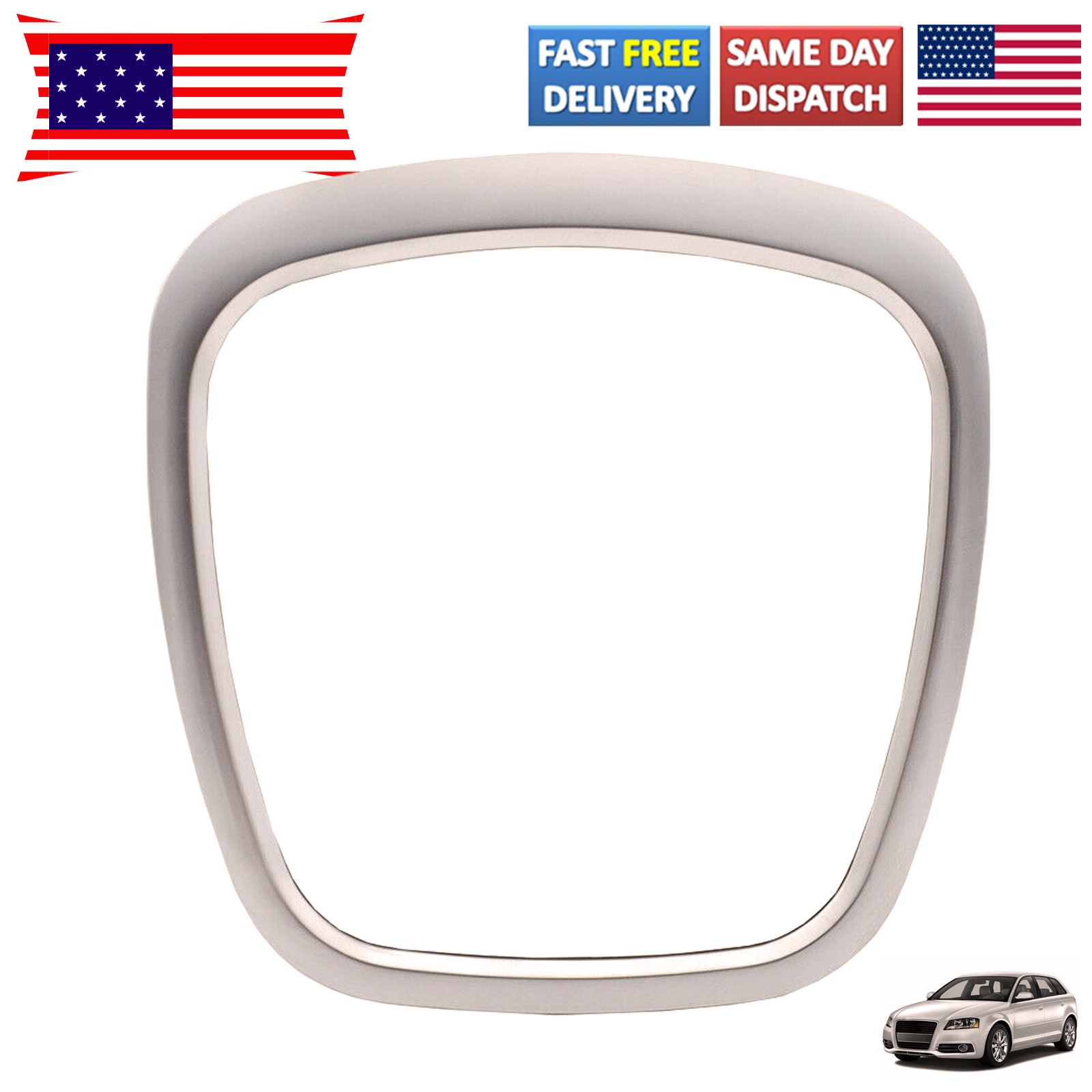Chrome Steering Wheel Trim Frame Emblem Replacement For AUDI A4 A6 C6 Q5 Q7