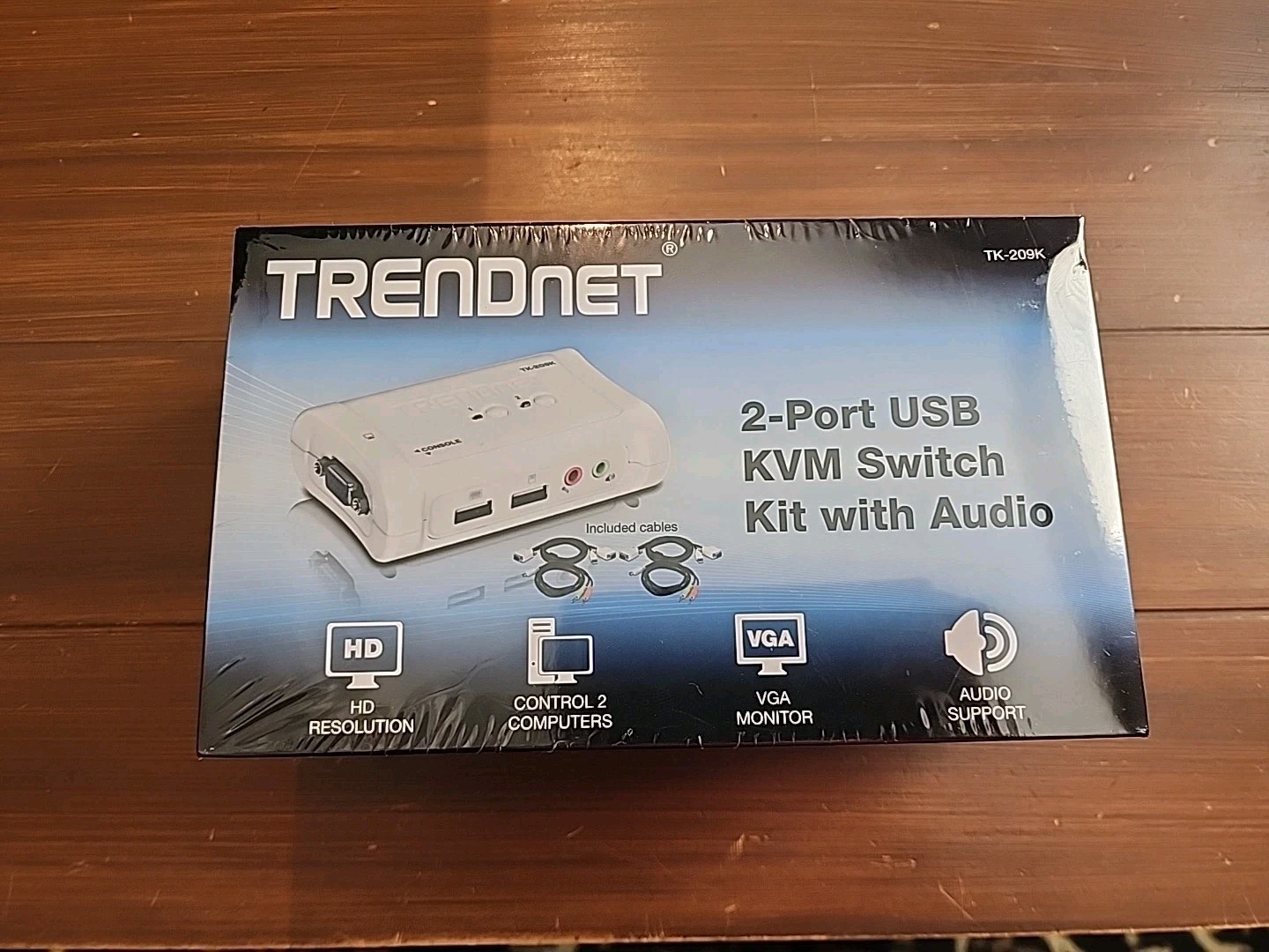 TRENDnet TK-209K 2-port USB KVM Switch Kit with Audio **New Factory Sealed**