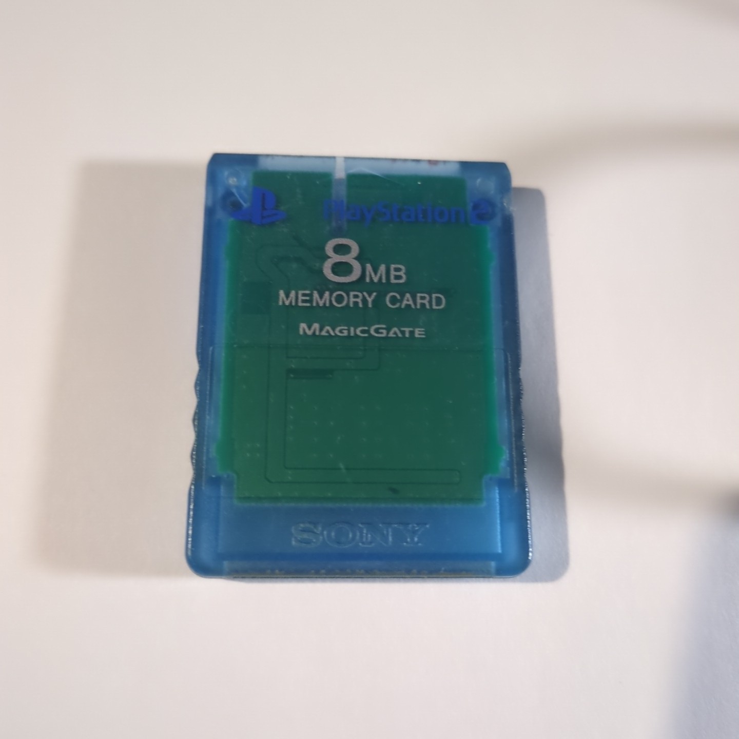Sony Playstation 2 Memory Card 8MB Clear BLue MagicGate OEM Tested