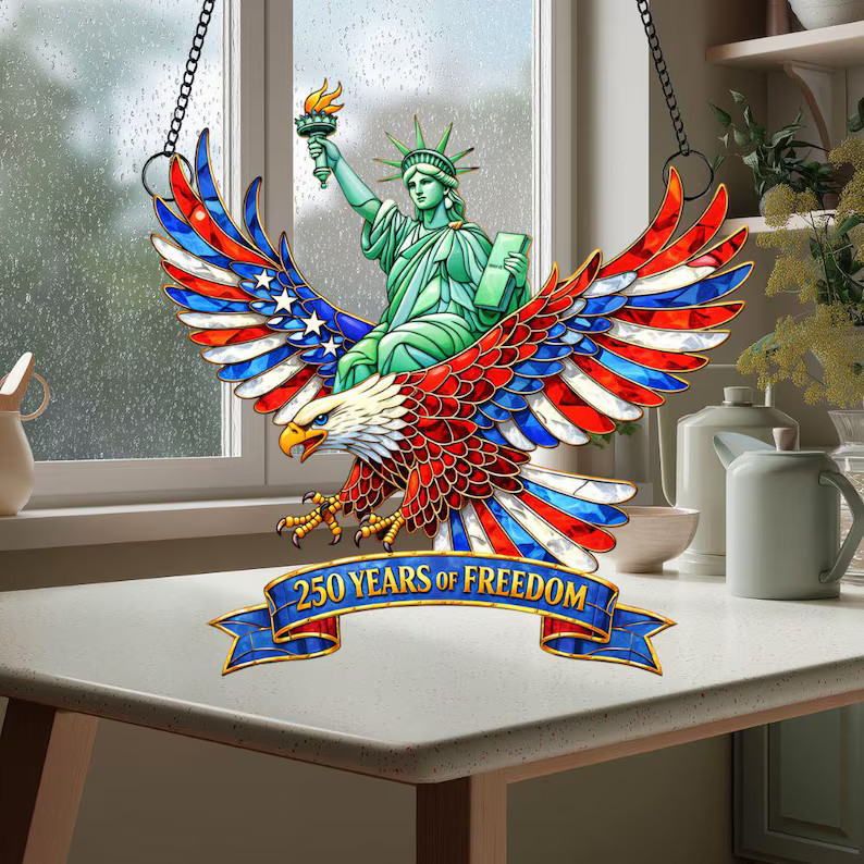 Suncatcher Acrylic Eagle 250th Anniversary Patriotic Window Decor