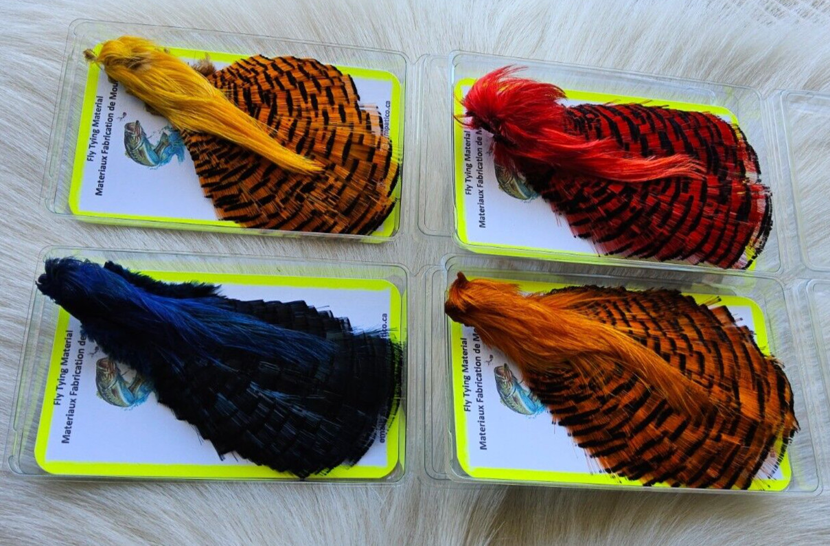 Golden Pheasant Cape Feather Combo. Grade "A" assorted Colors. Free Shipping.