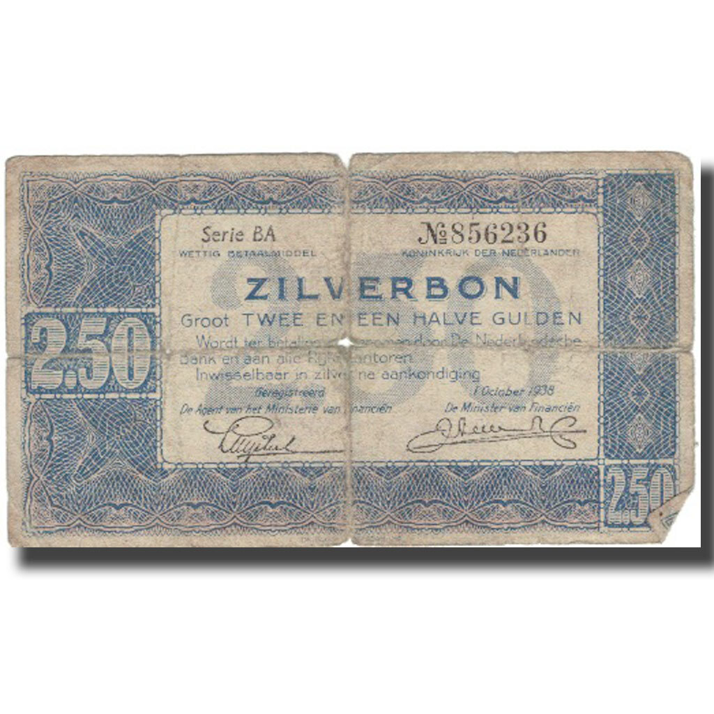 [#576629] Banknote, Netherlands, 2 1/2 Gulden, 1938, 1938, KM:62, VG(8-10)
