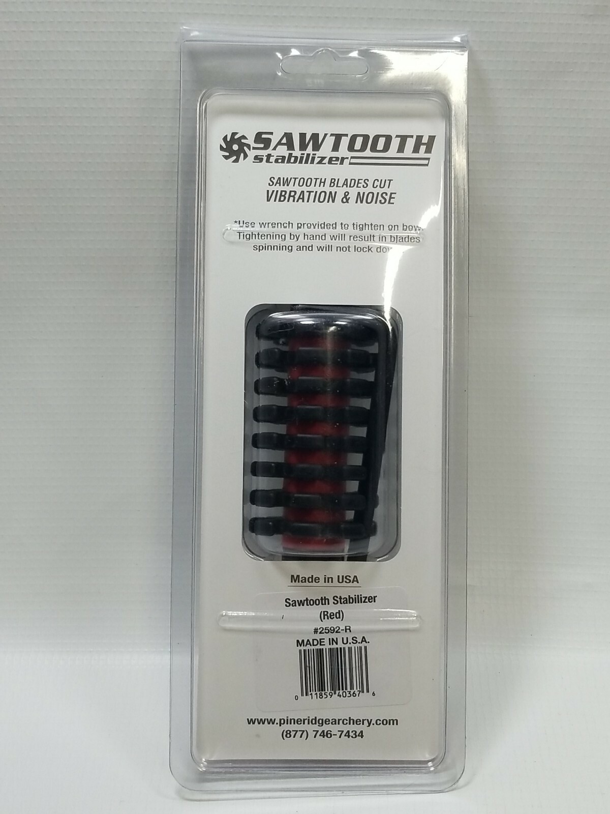 NEW Pine Ridge Archery Red Sawtooth Stabilizer (5.5") #2592-R