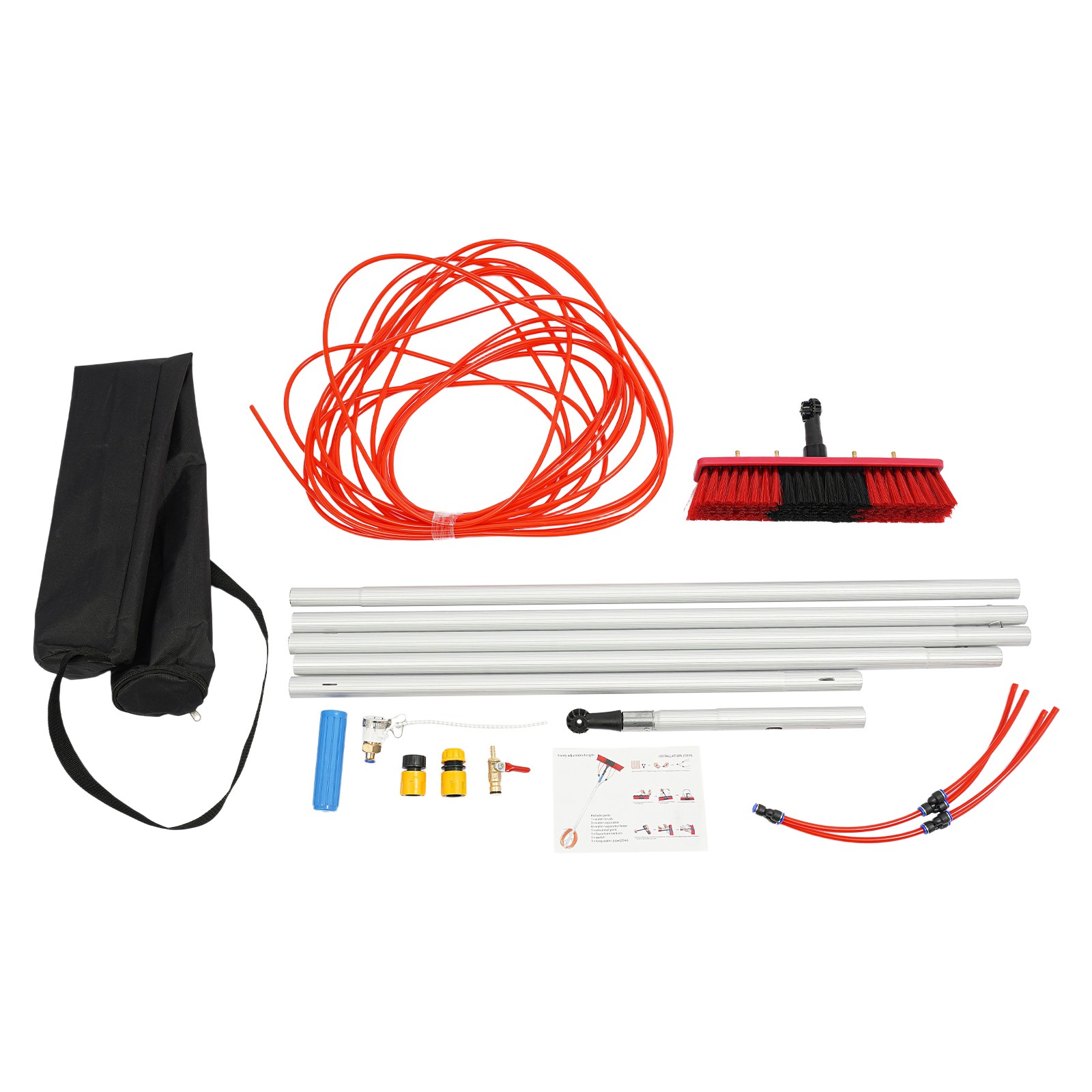 Solar Panel Cleaning Brush Outdoor Window Adjustable Pole Cleaning Kit