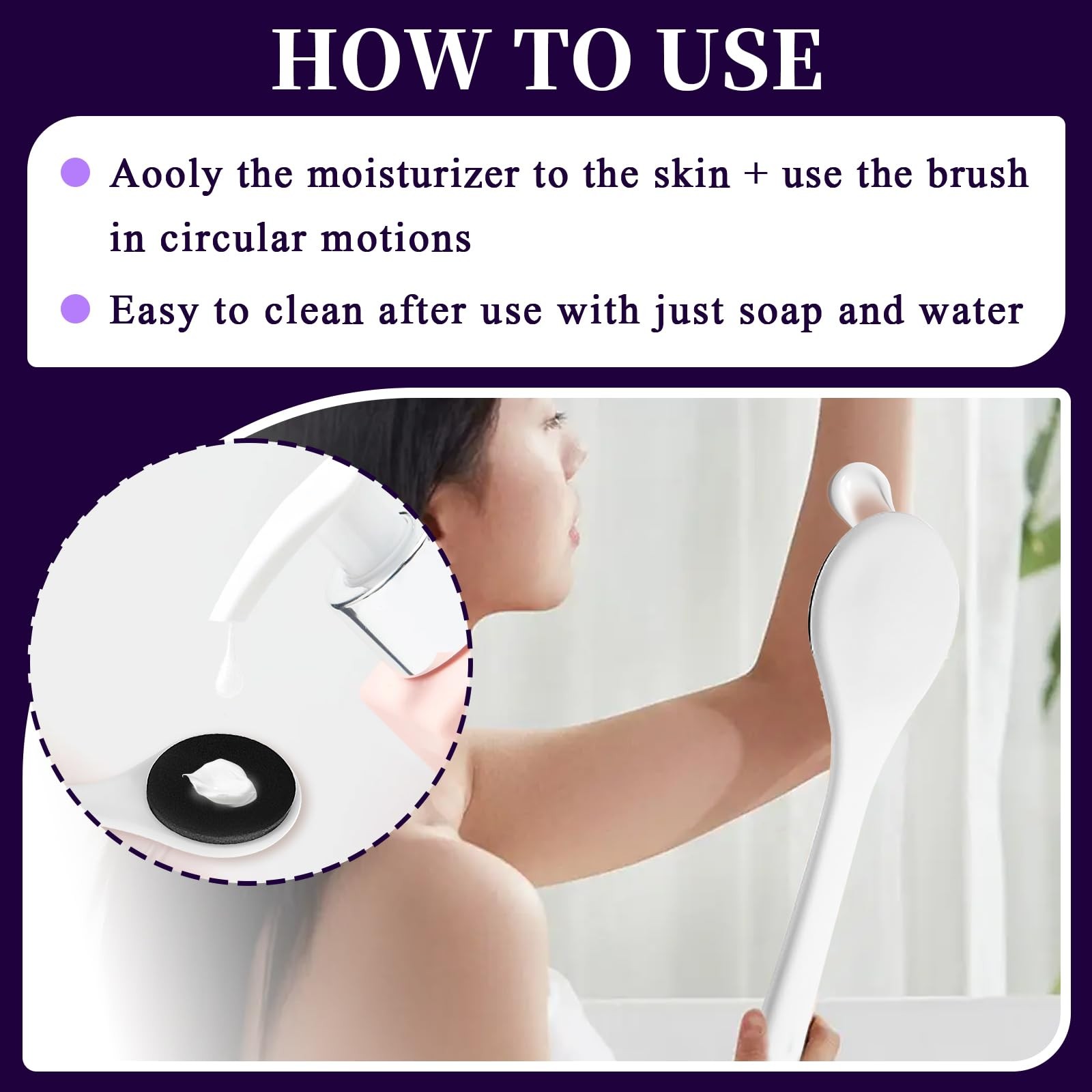 Lotion Applicator for Back - Long Handled Sponge Easy 1 Count (Pack of 1)